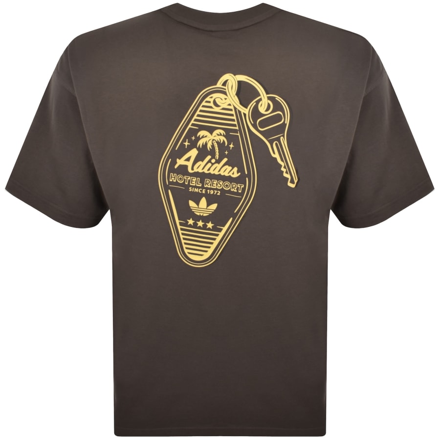 adidas Originals Retro Keychain T Shirt Brown | Mainline Menswear us